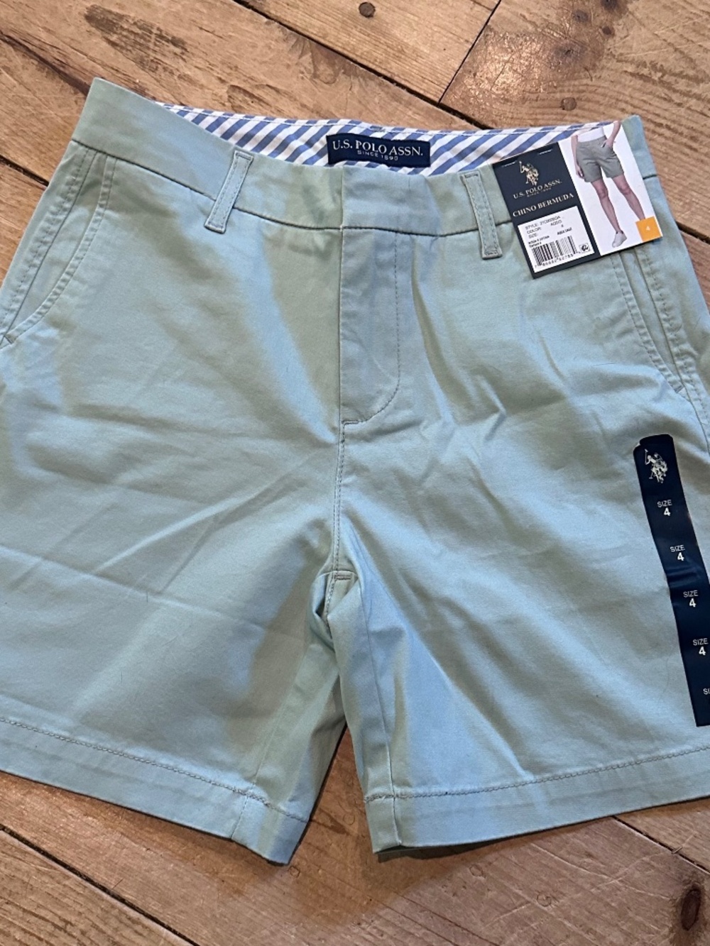 U.S. Polo Assn. Chino Bermuda Shorts Aqua Sage Women's Size 4